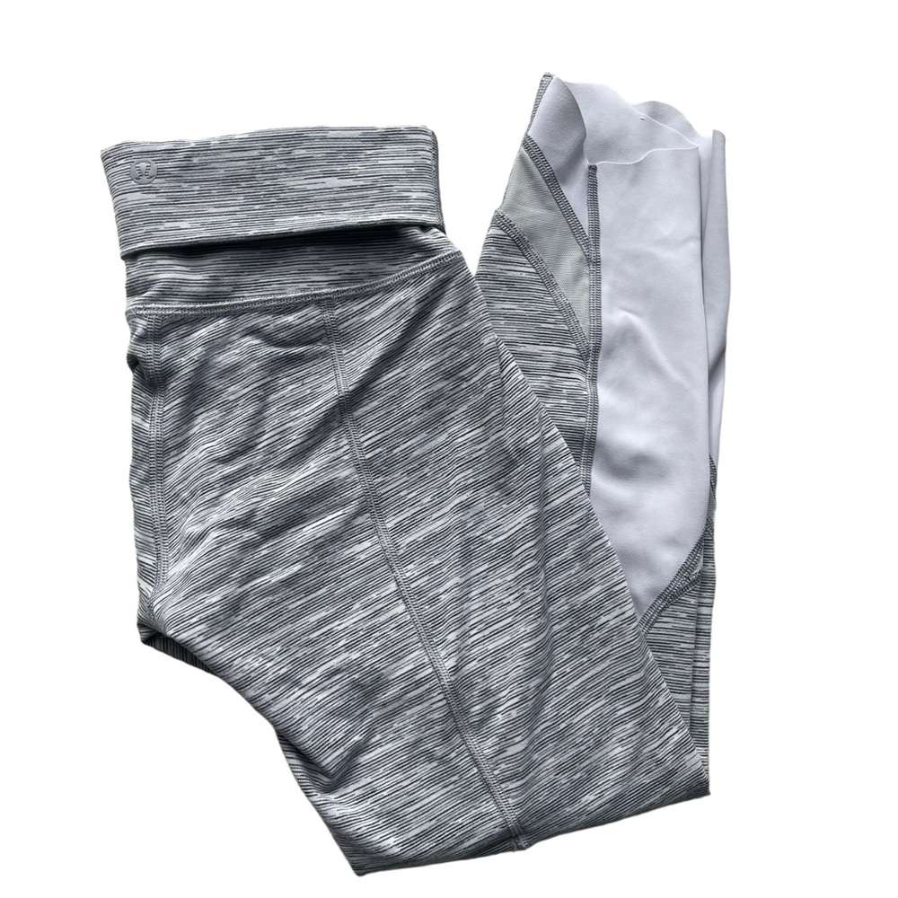 Lululemon Women’s Space Gray Wunder Under Scalloped Hem High-Rise Crop Leggings